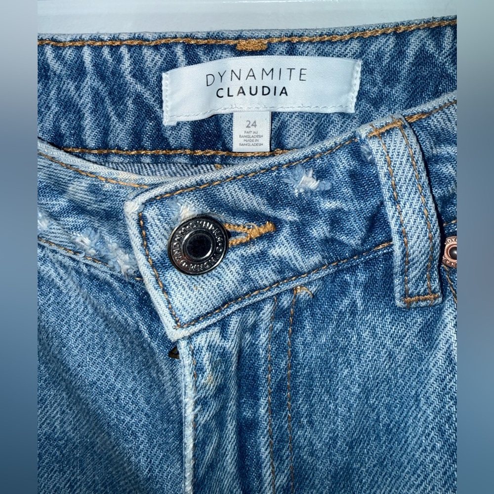 Dynamite Blue Distressed Straight Leg Jeans